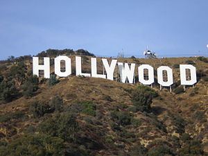 The Hollywood Sign as it appears from a trail ...