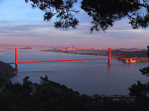 This view of the Golden Gate and San Francisco...